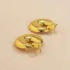 Stud Earrings Trendy Simple Round Gold Color For Women Girl Circle Minimalist Party Vacation Jewelry