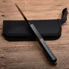 Najwyższej jakości czarny uchwyt Auto taktyczny nóż 440C Drop Point Satin Blade Stopy Stopy Outdoor Survival Ratival Noży Edc Gear