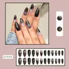 Faux Ongles 24pcs Halloween Français Hiver Noir Araignée Léopard Stiletto Amande Faux