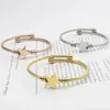 Bangle Leuke Stervorm Bangle Verstelbare Maat Armband Hoge Kwaliteit Roestvrij Staal Gedraaide Kabel Draad Sieraden Vrouwen Liefde Cadeau 231110