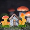 Décorations de jardin 6 pcs gâteau champignon ornement faux champignons mini statue miniature bibelots ornements bonsaï