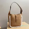 Hobo Achselhöhle Eimer Tasche Schulter Handtasche Große Einkaufstasche Mode Rindsleder Gold Schriftzug Hardware Verstellbarer Riemen Lady