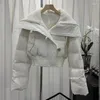 Women's Trench Coats PREPOMP 2023 Winter Women Luxury Design Warm Puffer Jacket Female White Duck Down Coat With Belt Slim GM528