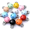 Teethers Toys 10Pcs Wood Clips Round Shaped Dummy Holder Baby Pacifier DIY Teething Chain Accessories BPA Free 231109