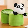 Fyllda plyschdjur Nya bamburör Panda Set Plush Toy Söta plyschar fyllda djurdockor reversibel design barn födelsedagspresent R231110