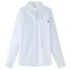 Kids Shirts Boys School Blouse Shirt Long Sleeve White Shirt Sky Blue Formal Blouse Top For Student Ages 4-15 Years Tops Children Clothes 230410