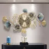 Horloges murales grandes horloges modernes Design Ginkgo biloba salon décoratif silencieux suspension à la maison décoration luxe la052