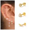 Stud -oorbellen boako schroefdraad labret S925 Sterling Silver Ear Tragus kraakbeen body piercing sieraden voor vrouwen 2023 Pendientes