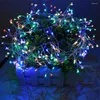 Cordas 12m 400 LED Cluster Firecracker Luzes Garland USB com controle remoto impermeável pequena luz de videira para decoração de festa de casamento