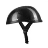 Caschi da motociclista Mezzo casco Stile retrò Cappuccio in plastica di cotone ABS per motociclista Biker Ridder Carbon Striation (Taglia unica) Lavabile