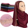 Etnische kleding luxe chiffon hijab sjaal diamant moslim vrouwen sjaals islamitische vlaktehoofddoek Maleisië foulard femme musulman