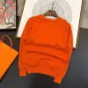 Neue Herrenpullover, Unisex-Pullover, Wolle mit Budge-Buchstaben, modische Sweatshirts, Strickpullover mit langen Ärmeln, warme Oberteile, Herrenpullover, Orange