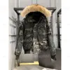 Designer de roupas masculinas canadense de casaco de inverno colarinho de pele quente parka capuz ao ar livre à prova de frio masculino