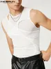 Herren-Tanktops, Herren-Tanktops, aushöhlen, Netzstoff, transparent, Streetwear, solide O-Ausschnitt, ärmellose Westen, sexy Party-Nachtclub-Oberteile, INCERUN S-5XL 230410