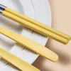 Dinnerware Sets Chopsticks Spoon Set Household Products Comfortable Feel Portable Easy To Clean Kitchen Bar Supplies Stainless Steel Cutlery