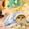 Vêtements de chien Vêtements de Noël drôles pour chat Pet Cosplay Chapeau Cape pour petits chats Chiens Costumes de Noël Costumes d'hiver Chat Chaton Tenues 231110