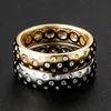 Mode Hommes Femmes Bague 18K Réel Jaune Blanc Plaqué Or Plein Glacé CZ Bling Bague Hommes Femmes Taille 6-10