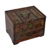 Jewelry Pouches Wooden Box Retro Jewellery Chest With Mirror Classical Case Holder