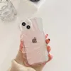 3D steroskopisk glitter transparent telefonfodral för iPhone 14 plus 13 11 12 Pro Max Luxury Clear Protective Coche stockproof Anti-Fall