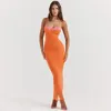 Vestidos casuais básicos 2023 verão renda sutiã dres moda picante menina feriado estilo cinta aberta volta longa 231110