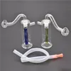 Protable 8cm Ambra/Blu/Verde Economico 10mm bruciatore a nafta in vetro rig bong Economico mini vetro downstem per fumare acqua bong in vetro