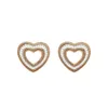 Новое поступление, серьги-гвоздики в форме сердца из настоящего золота, необычные трапециевидные серьги с натуральными бриллиантами для подруг