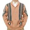 Herrenjacken Vintage-Jacquard-Cardigan-Pullover Verdickte Langarm-Strickjacke Herbst Wionter Fashion Menswear Tops