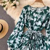 Vestidos casuais vestido floral suave coleção de cintura femininidade mostra fino break retrô primeiro amor saia de fada doce