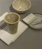 Bicchieri da vino 2 pezzi Un set H10 7 cm Contenitore per penne Serie di inchiostro maculato Tazze in ceramica per tazze a mano