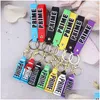 Party Favor Keychains Lanyards Prime Drink Rubber Keychain Cute Bottle Key Chains Ornament Car Bag Pendant Keyring Drop Delivery Home Dhjj9