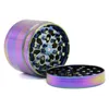 4 Layers Herb Grinder 40mm 50mm 55mm 63mm Diameter Zinc Alloy Rainbow Laser Color Mini Tobacco Grinders Spice Crusher Herbs Grinder Cheap