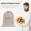 Pratos sacos de pão de linho saco de armazenamento cru reutilizável cordão casa para sobremesa estilo pão 2