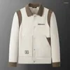 Männer Jacken Winter Hohe Qualität Kontrast Farbe Jacke Mantel Männer Vintage Revers Schlank Verdickte Kleidung Casual Fashion Outdoor