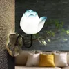 Wall Lamps OUFULA Contemporary Lotus Lamp Art Living Room Bedroom Tea Corridor Decorative Light