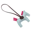 Trendy Designer PU Leather Key Rings Cartoon Horse Keychain H Pony Pendant Decoration For Ladies Bag Charm Accessories Wholesale