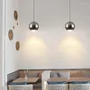 Pendant Lamps Modern Simple Single-Headed Spherical LED Bedside Chandelier Creative Personality Restaurant Bedroom Bar Decoration