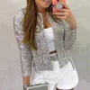 Kvinnors stickor Tees Streetwear Cardigan Women Elegant Fashion Glitter Beads Party Cardigans Ladies Casual Solid Color Round Neck Sunscreen Top 231109