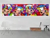 Cuadro sobre lienzo para pared grande, cuadro de Graffiti abstracto moderno, pintura de vacas coloridas, póster para decoración de pared del salón del hogar 7699709