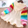 Flickans klänningar Melario Girls Dress Autumn Long Sleeve Rainbow Striped Princess For Girl Kids Casual Children Clothing 231109