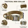 Halsbanden Verstelbare nylon huisdierhalsband voor middelgrote honden Duitse herder Wandellijn Militaire tactische halsband met bedieningshandvat 231110