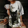 Erkek Tişörtleri Kadınlar İçin Yaz Tişörtleri 3D Sevimli Kedi Moda Baskı T-Shirt Kadın Giyim Kısa Seveces Harajuku Hayvanlar Kirekler Kawaii Top Tee 4103