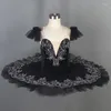 Palco desgaste preto profissional bailarina ballet tutu para crianças crianças meninas adultos panqueca trajes de dança vestido