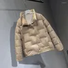 Trench da donna 2023 Autunno Inverno Colletto alla coreana Piumino da donna Manica lunga 90% Ultraleggero Plus Size Cappotto sottile Capispalla da donna