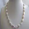 Necklace Earrings Set Charming Genuine Cultured Rhombus Keshi Reborn Freshwater Pearl Earring