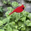 Décorations de jardin en métal, oiseaux rouges, décoration de silhouette, forme exquise, piquet en fer, ornement d'arbre pour la cour de la maison