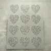 Prezent Glitter Heart Stickers Silver for Envelope Seals