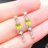 Orecchini a bottone Gioielleria raffinata Argento sterling 925 Peridoto naturale Per donna Regalo per feste Ragazza Sposarsi Fidanzata San Valentino