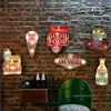 American Modern Ice Cream LED Light Metal målning Creative Wall Decoration Hanger Coffee Shop Bar Shop Wall Decoration LT627