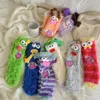 Зимние бархатные носки кораллового цвета для сна, забавные утепленные теплые домашние чулки для девочек с 3D мультфильмами для родителей и детей, детские чулки для сна на полу, 231109