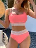 Women's Swimwear Riseado High Waist Bikinis Women's Swimwear Sexy Swimwear Women's Biquini Summer Beach Suit Swimwear Contrast Decoration 230410